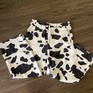 Cow print pants